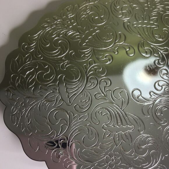 Vtg Serving Diner Trivet Silvertone 4-legged Filigree Oval Shape - Picture 7 of 8